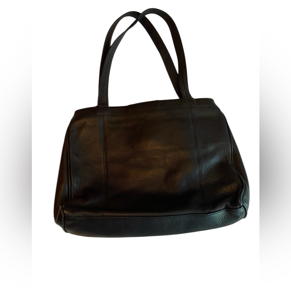 Jones New York Black Leather Bag - Minimalist Classic Elegance with Bow Detail - Picture 2 of 10